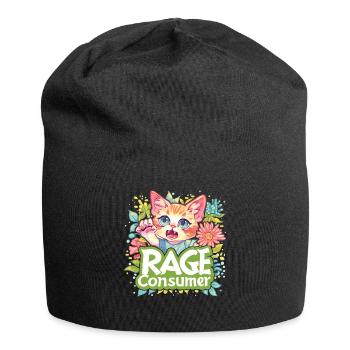 Cat Rage Consumes Me Humor Meme - Jersey Beanie - black - Front