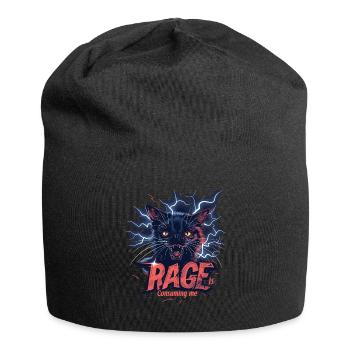 Cat Rage Consumes Me Humor Meme - Jersey Beanie - black - Front