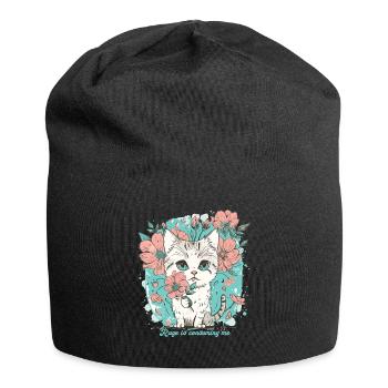 Cat Rage Consumes Me Humor Meme - Jersey Beanie - black - Front