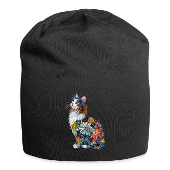 Norwegische Waldkatze - Jersey-Beanie - Schwarz - Vorne