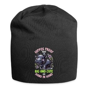 Nilpferd - Jersey-Beanie - Schwarz - Vorne