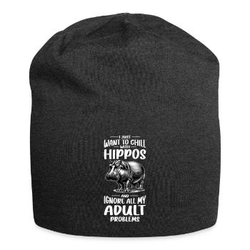 Nilpferd - Jersey-Beanie - Anthrazit - Vorne