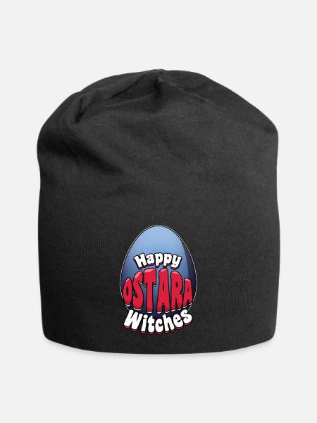Happy Ostara Witches Ostara Ei Motiv - Jersey-Beanie - Schwarz