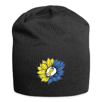Down Syndrome Support Sunflower Band - Jersey Beanie - black - Front