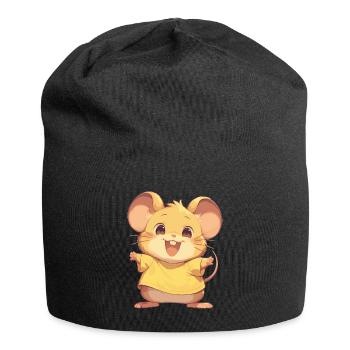 Mäuse Maus - Jersey-Beanie - Schwarz - Vorne