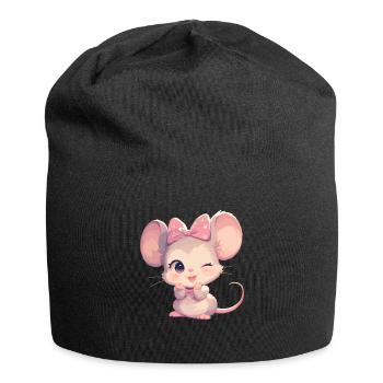 Mäuse Maus - Jersey-Beanie - Schwarz - Vorne