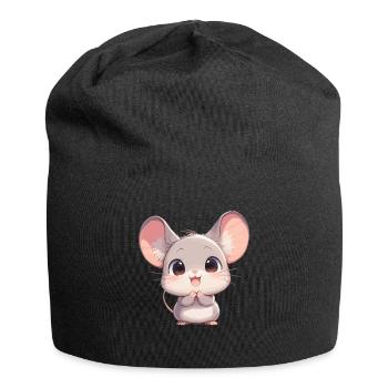 Mäuse Maus - Jersey-Beanie - Schwarz - Vorne
