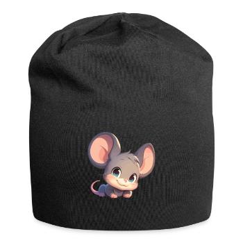 Mäuse Maus - Jersey-Beanie - Schwarz - Vorne