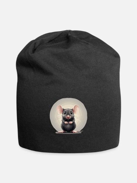 Mäuse Maus - Jersey-Beanie - Schwarz