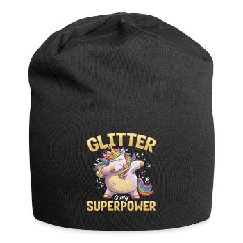 Cute Dabbing Unicorn Chubby - Jersey-Beanie - Schwarz - Vorne