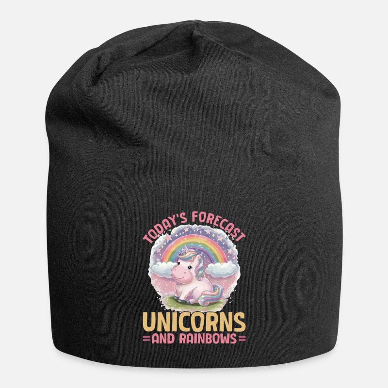 Cute Unicorn Rainbows - Jersey-Beanie - Schwarz