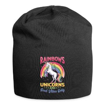 Cute Unicorn Rainbows - Jersey-Beanie - Schwarz - Vorne