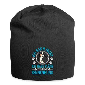 Sennenhund Pläne mit Schweizer Sennenhund - Jersey-Beanie - Schwarz - Vorne