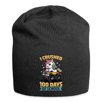 Monster Truck Unicorn 100 Days of School - Jersey-Beanie - Schwarz - Vorne