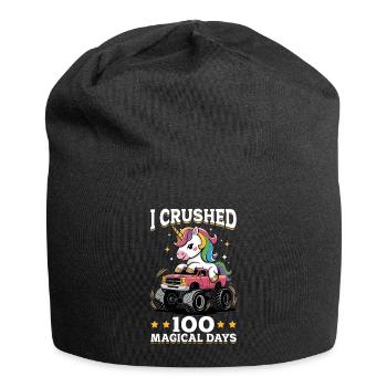 Monster Truck Unicorn 100 Days of School - Jersey-Beanie - Schwarz - Vorne