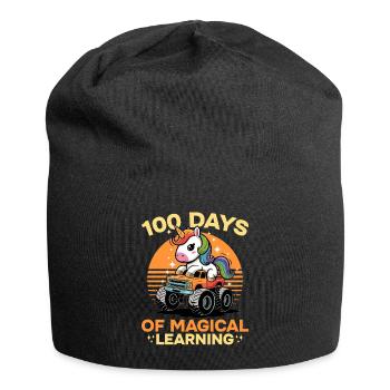 Monster Truck Unicorn 100 Days of School - Jersey-Beanie - Schwarz - Vorne