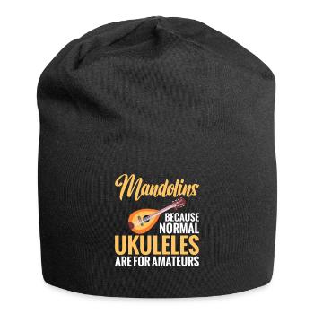 Mandolin, because regular ukuleles are for amateurs - Jersey Beanie - black - Front