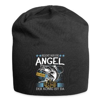 Angeln Angel Fischer Geschenk Angelrute Angler - Jersey-Beanie - Schwarz - Vorne