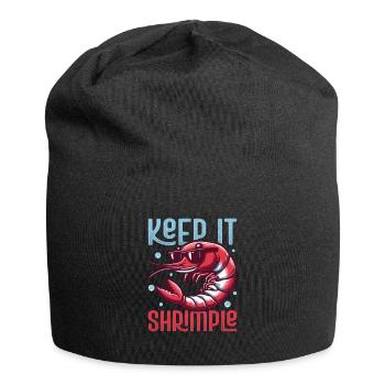 Keep It Shrimple Shrimp Lover Seafood - Jersey-Beanie - Schwarz - Vorne