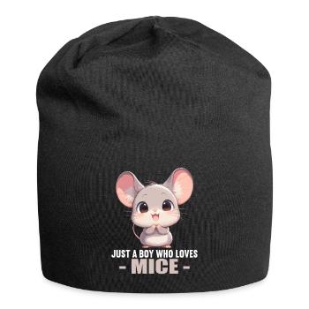 Mäuse Maus - Jersey-Beanie - Schwarz - Vorne