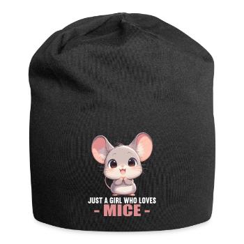 Mäuse Maus - Jersey-Beanie - Schwarz - Vorne