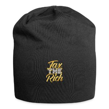 Taxez la riche police dorée - Bonnet en jersey - noir - Devant