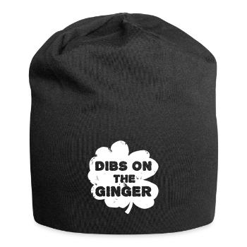 Vintage Dibs On The Ginger Funny Irish Clover - Jersey Beanie - black - Front