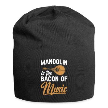 Mandolin is the bacon of music - Jersey Beanie - black - Front