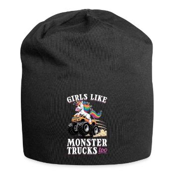 Cute Monster Truck Unicorn Rainbows - Jersey-Beanie - Schwarz - Vorne