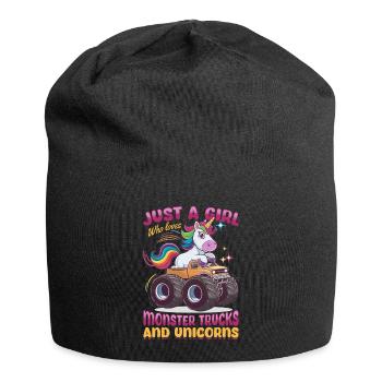 Cute Monster Truck Unicorn Rainbows - Jersey-Beanie - Schwarz - Vorne