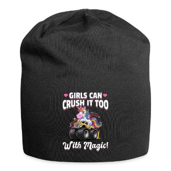 Cute Monster Truck Unicorn Rainbows - Jersey-Beanie - Schwarz - Vorne
