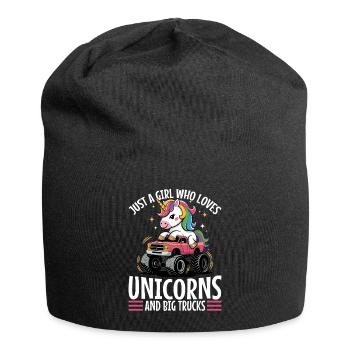 Cute Monster Truck Unicorn Rainbows - Jersey-Beanie - Schwarz - Vorne