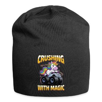 Cute Monster Truck Unicorn Rainbows - Jersey-Beanie - Schwarz - Vorne