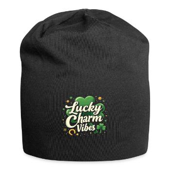 Lucky Charm Vibes Lucky Clover Lucky Positive - Jersey Beanie - black - Front