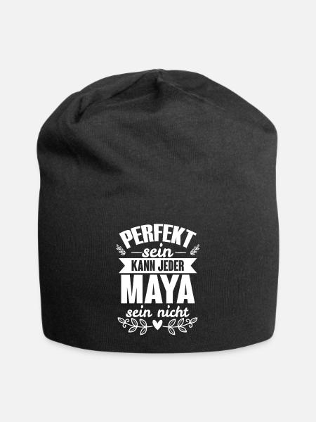 Maya - Perfekt Sein Kann Jeder Maya Sein Nicht - Jersey-Beanie - Schwarz