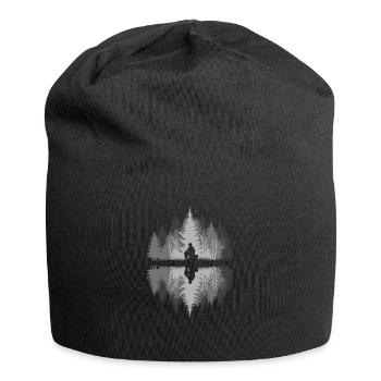 Angler im dunklen Wald - Jersey-Beanie - Schwarz - Vorne