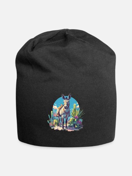 Donkey Esel - Jersey-Beanie - Schwarz