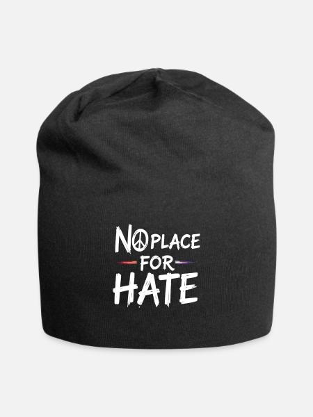 No Place for Hate Friedensbotschaft gegen Hass - Jersey-Beanie - Schwarz