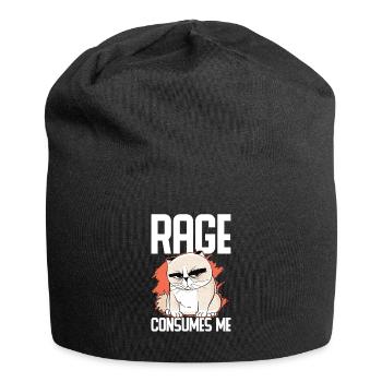 Cat Fat Fat Cat Humor Meme - Jersey Beanie - black - Front