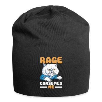 Cat Fat Fat Cat Humor Meme - Jersey Beanie - black - Front