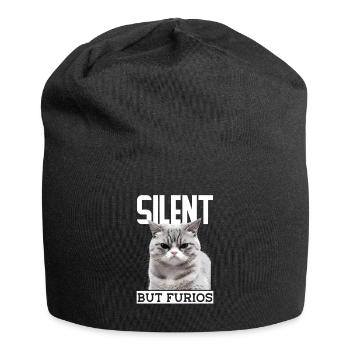Cat Fat Fat Cat Humor Meme - Jersey Beanie - black - Front