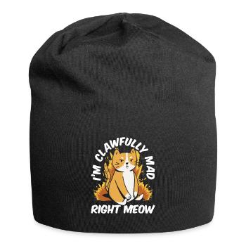Cat Fat Fat Cat Humor Meme - Jersey Beanie - black - Front