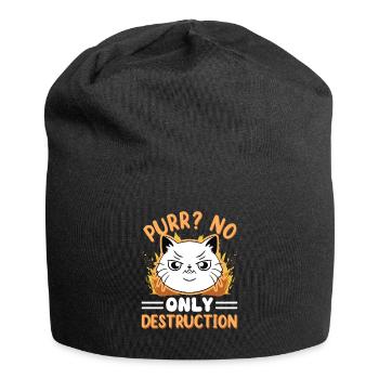 Cat Fat Fat Cat Humor Meme - Jersey Beanie - black - Front