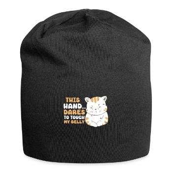 Cat Fat Fat Cat Humor Meme - Jersey Beanie - black - Front