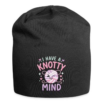 Häkeln - Jersey-Beanie - Schwarz - Vorne