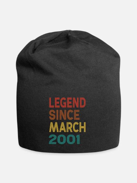 Vintage-Legende seit März 2001, 24. Geburtstag - Jersey-Beanie - Schwarz