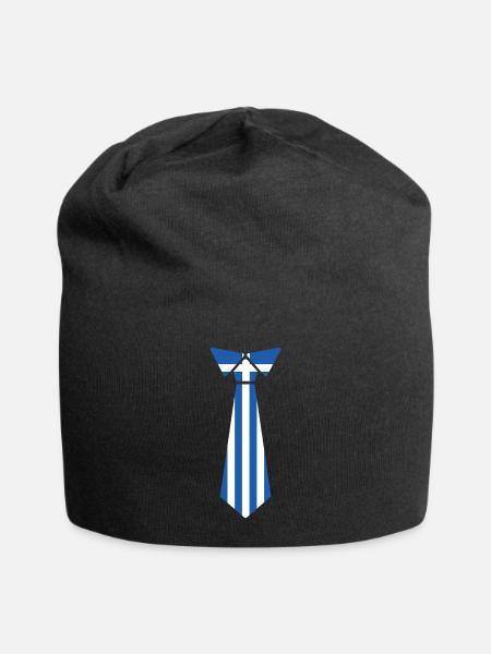 Griechische Ostern Krawatte Flaggenmuster Design - Jersey-Beanie - Schwarz