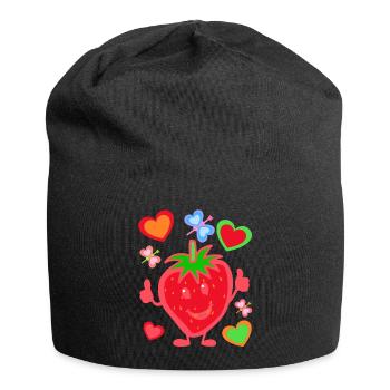 Strawberry Strawberry Kids Child Summertime - Jersey Beanie - black - Front