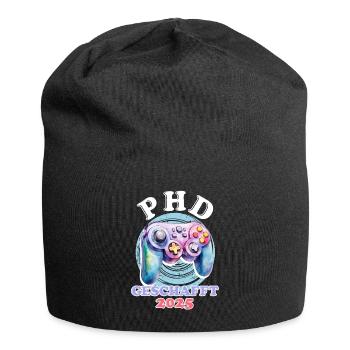PH.D GESCHAFFT 2025 Lustiges Doktorand - Jersey-Beanie - Schwarz - Vorne