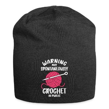 Häkeln - Jersey-Beanie - Anthrazit - Vorne